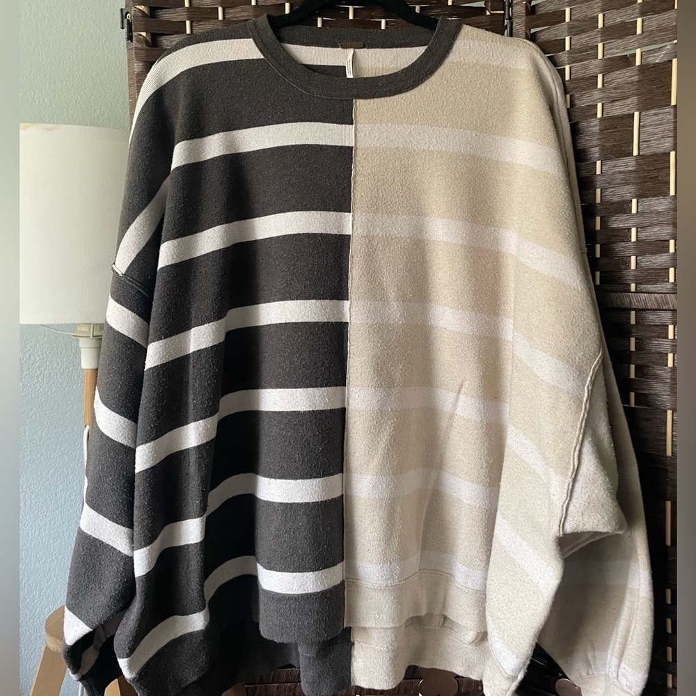 Free People Uptown stripe pullover sweater